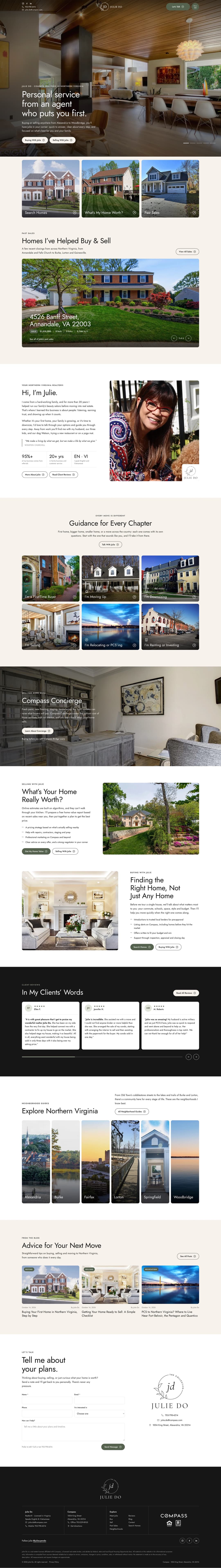 Full-length Julie Do homepage design
