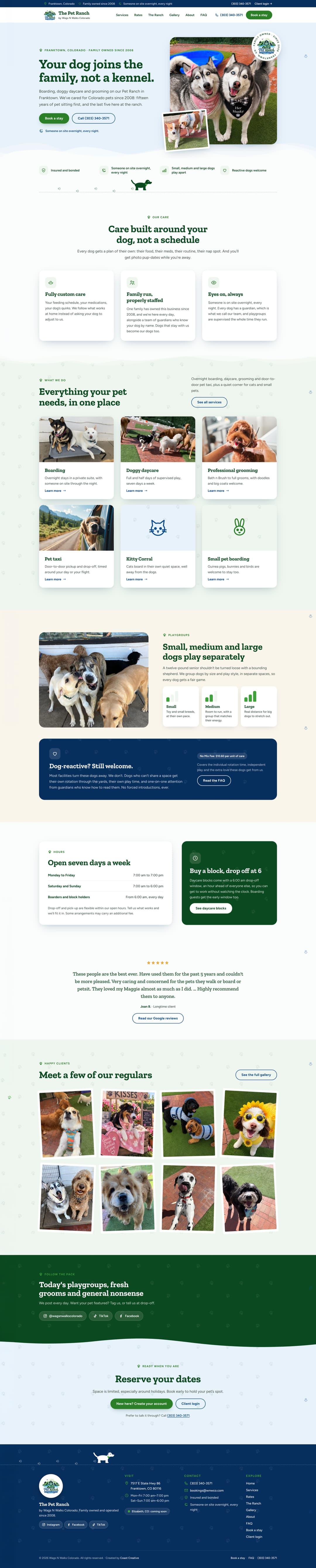 Full-length The Pet Ranch homepage design