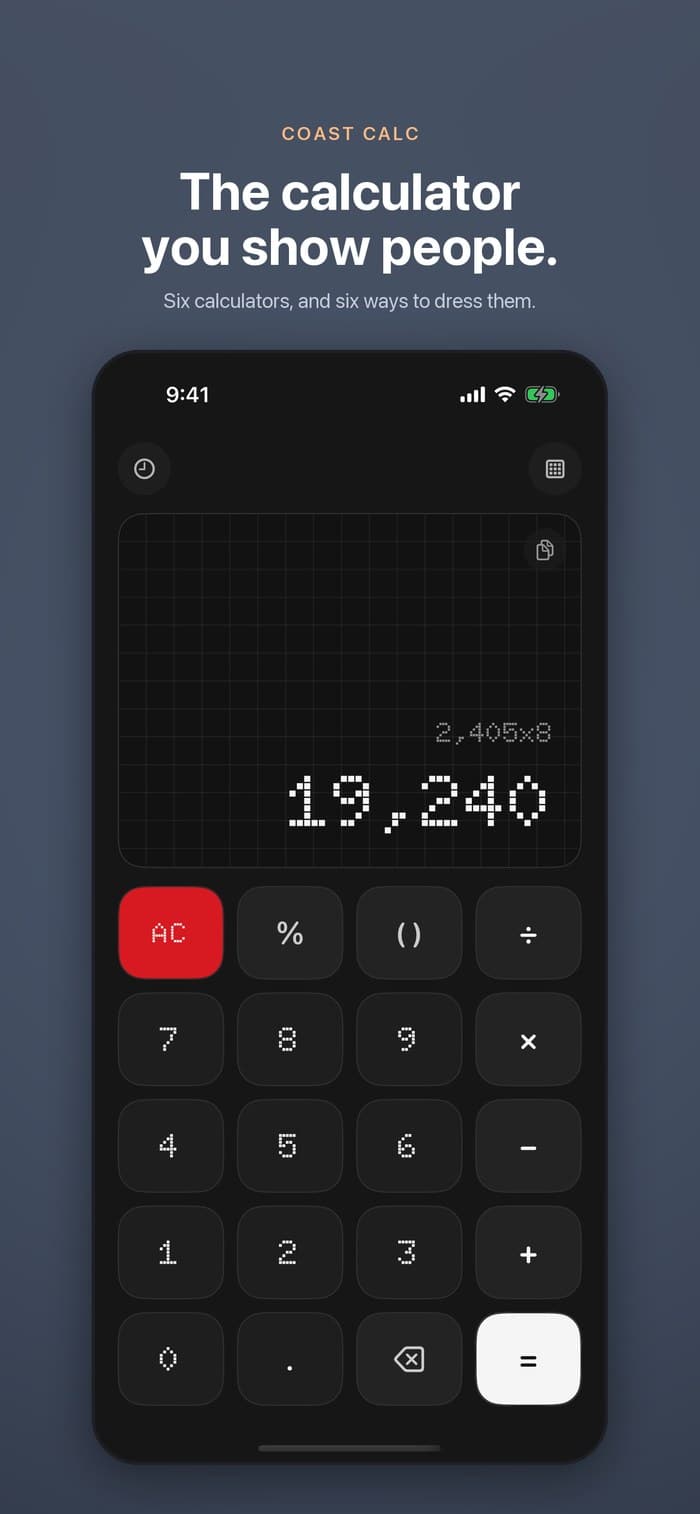 Coast Calc for iPhone and iPad app