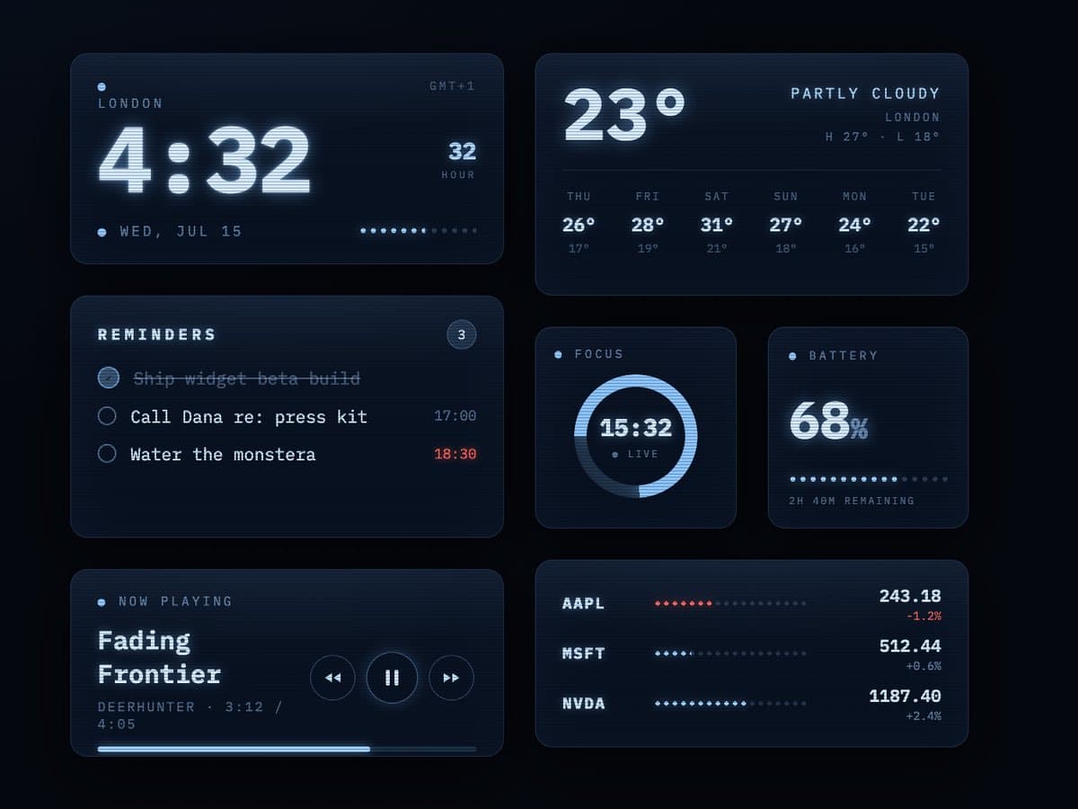 ROOK MacOS Widgets app