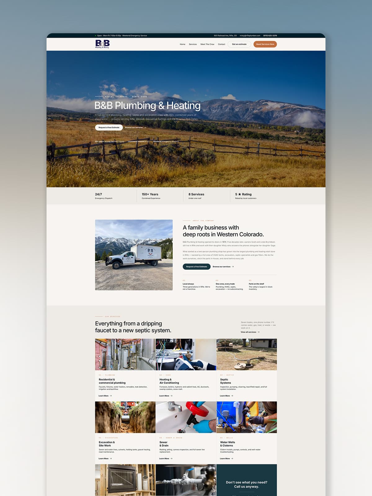 B&B Plumbing & Heating website design by Coast Creative