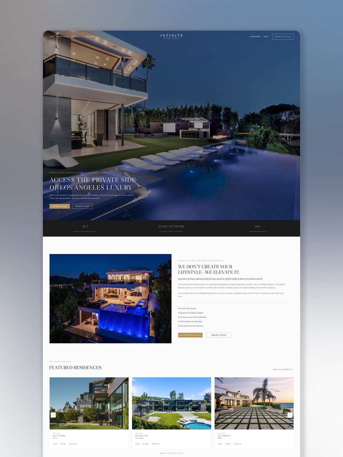 Infinite Concierge website design