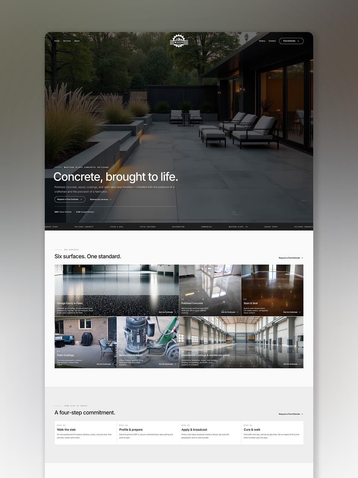 Marr Floor website design by Coast Creative