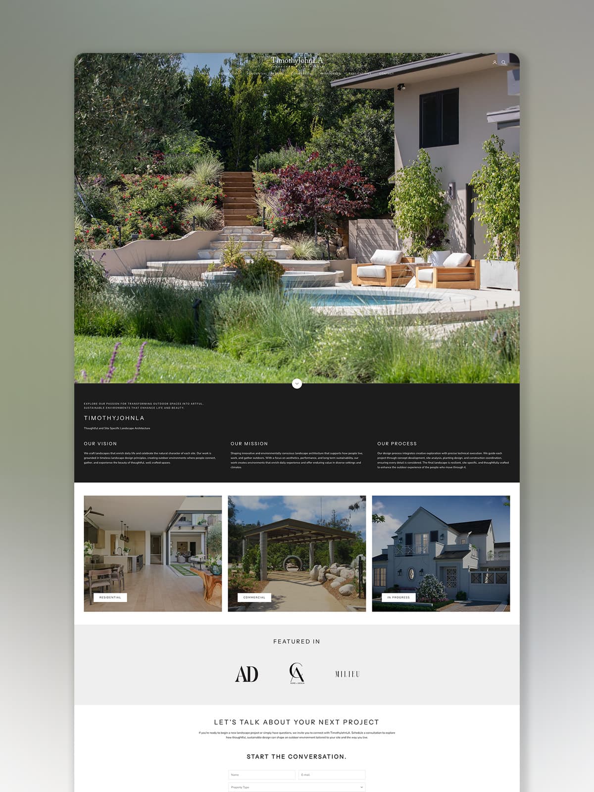 TimothyJohnLA website design