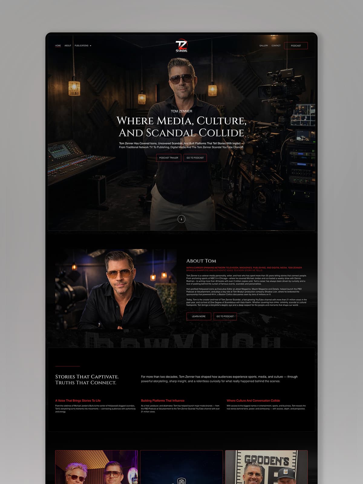 TZ Scandal website design