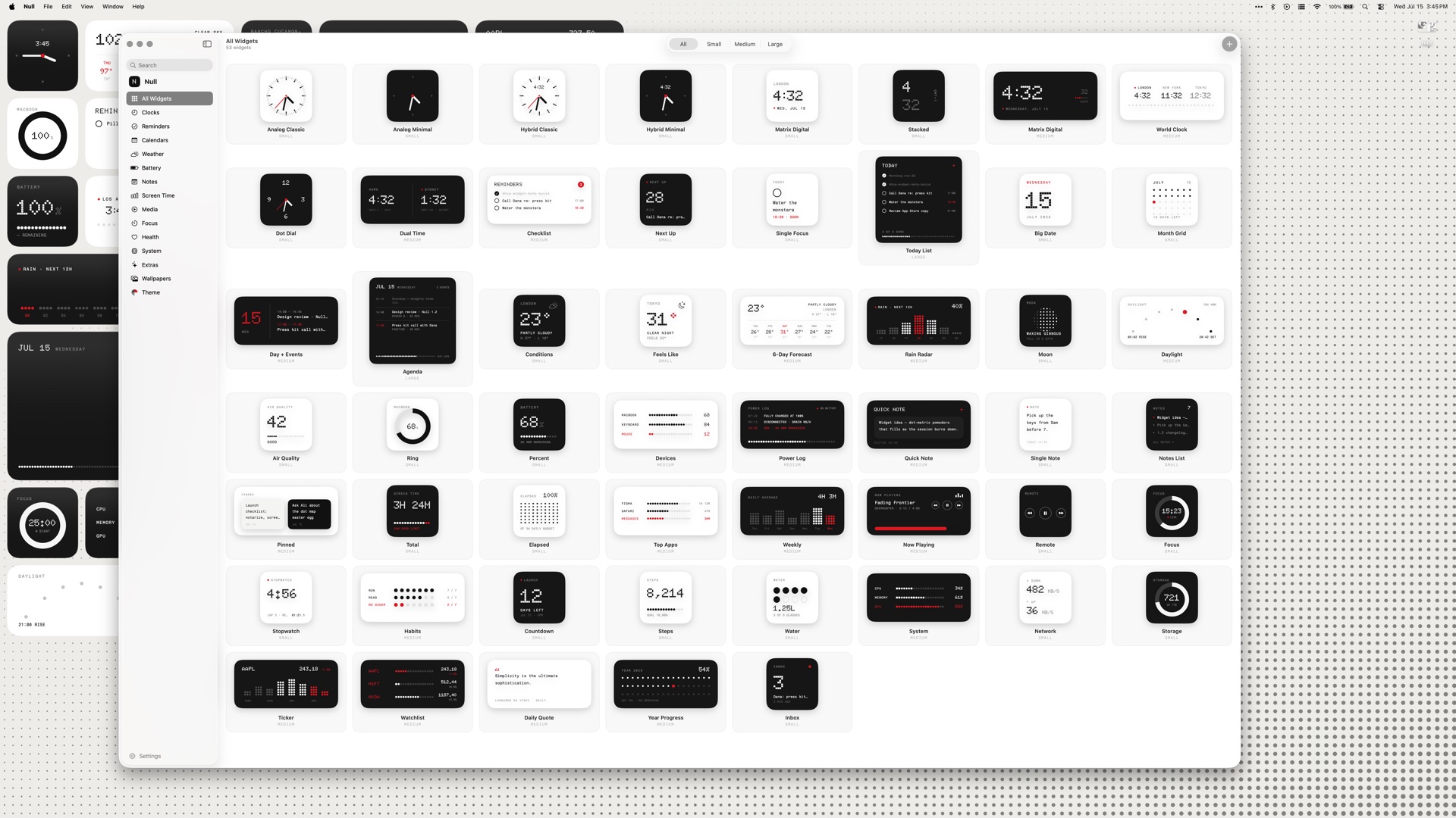 Browse and restyle all 53 widgets