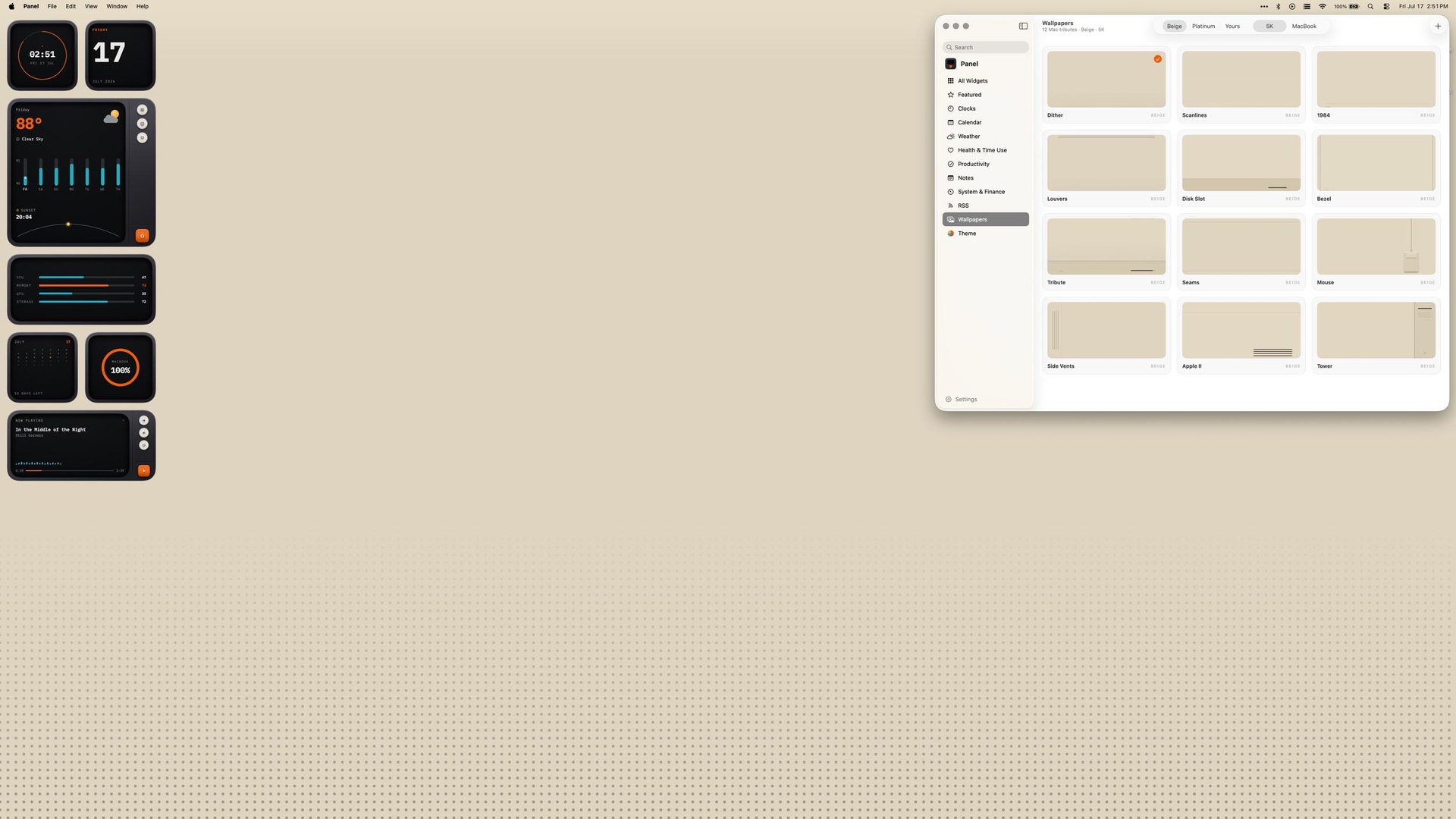 12 Mac-tribute wallpapers, in Beige and Platinum.