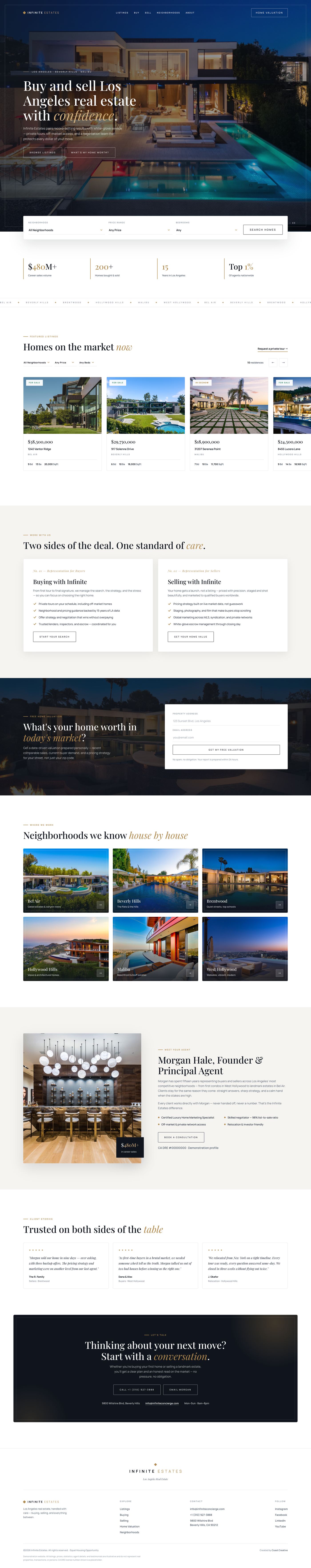 The full agent setup homepage design — Real Estate