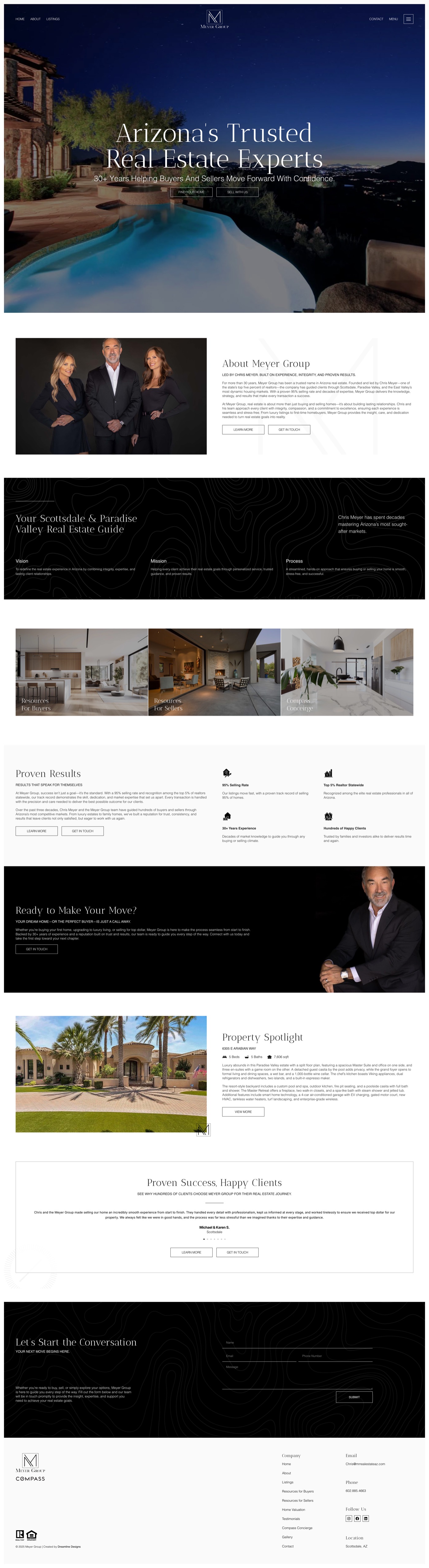 Full-length Meyer Group homepage design