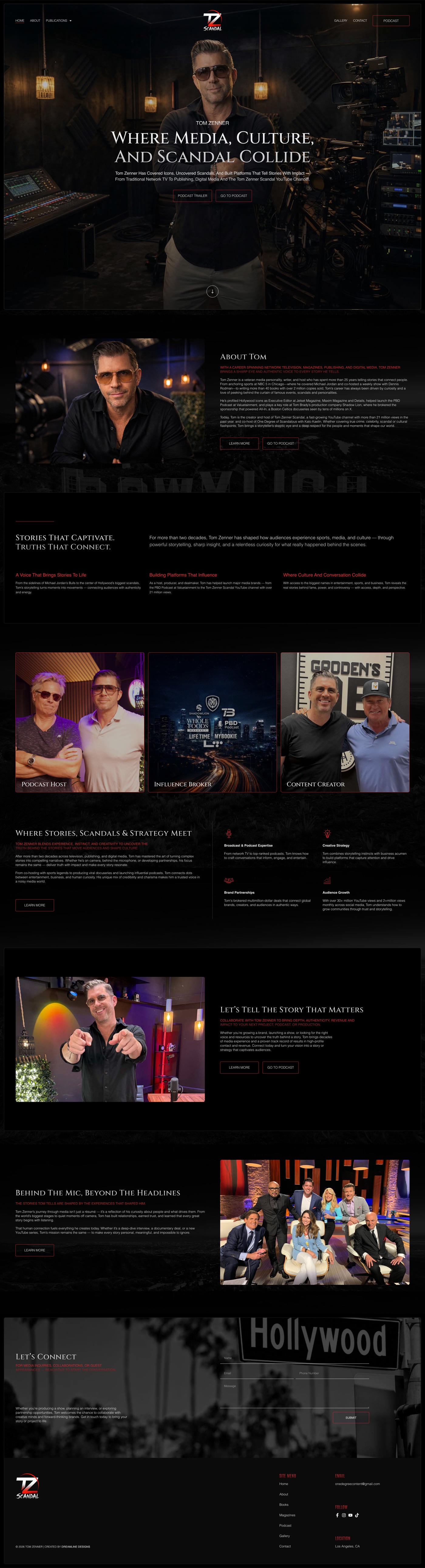 Full-length TZ Scandal homepage design